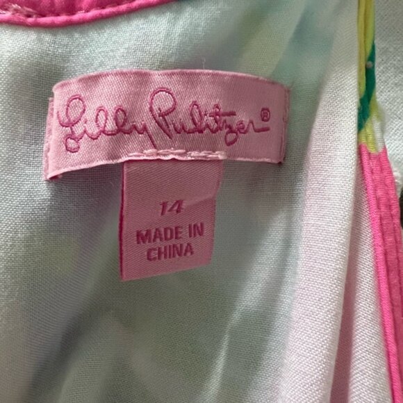 NWT Lilly Pulitzer Kinley Dress,Size 14, Pink Sunset Local Flavor Print - Picture 6 of 6